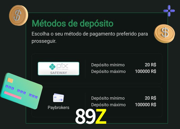 O cassino 89Z oferece uma grande variedade de métodos de pagamento